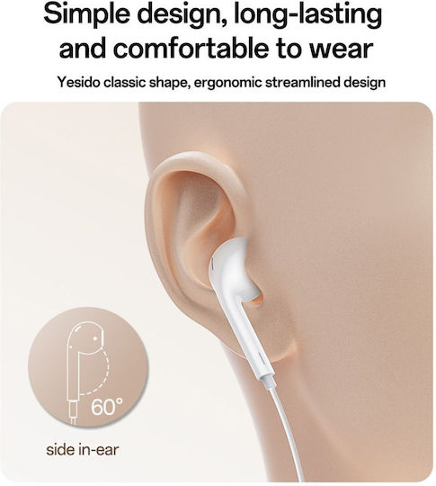 Yesido YH55 Handsfree cu o cască cu mufă USB-C Alb