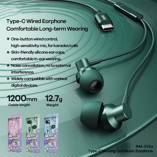 Remax RM-512a Безжични Стерео с жак USB-C Бял
