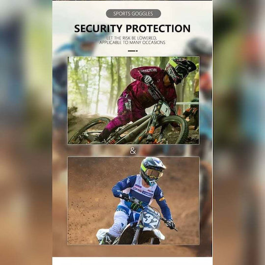 Ochelari Motocicletă Atv Enduro Cross Fixato Lentilă Albastră Cadru Alb Albastru