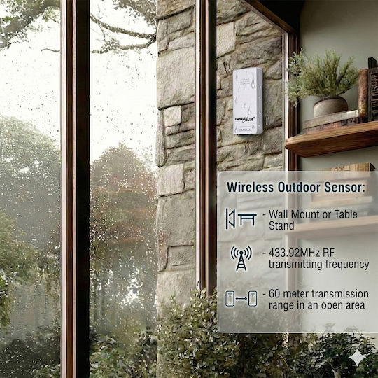 Green Blue GB169 Wireless Digital Tabletop Weather Station White