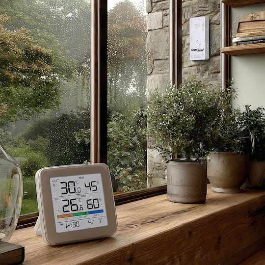 Green Blue GB169 Wireless Digital Tabletop Weather Station White