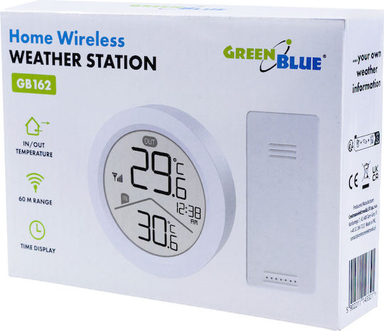 Green Blue GB162 Wireless Digital Weather Station Tabletop White