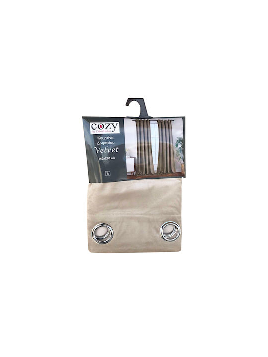Chios Hellas Perdea Cu Capse Bej 140x260cm
