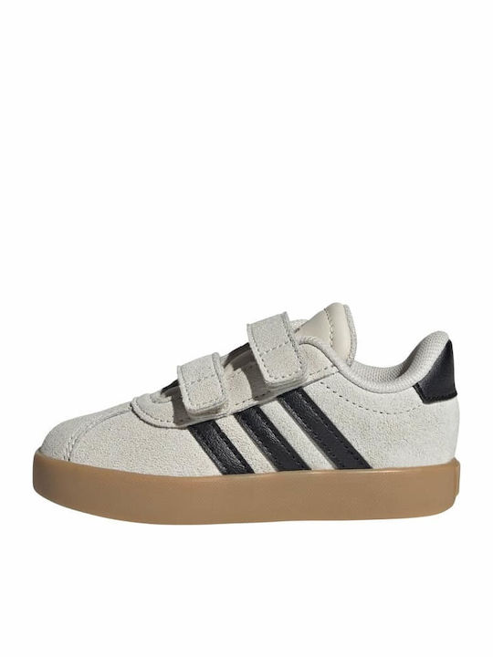 Vl Court 3.0 Cf Kids Sneakers With Hoop & Loop Closure Beige