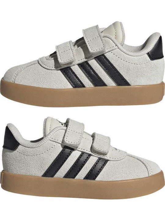 Vl Court 3.0 Cf Kids Sneakers With Hoop & Loop Closure Beige
