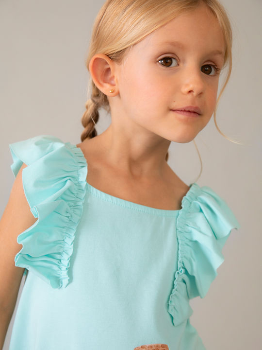Girls Sleeveless Blue Dress
