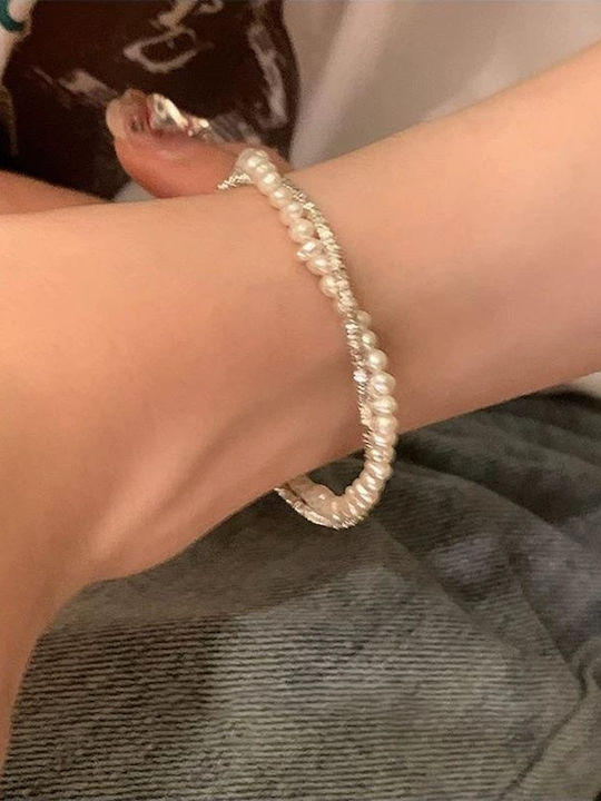 Damen Armband aus Silber mit Perlen