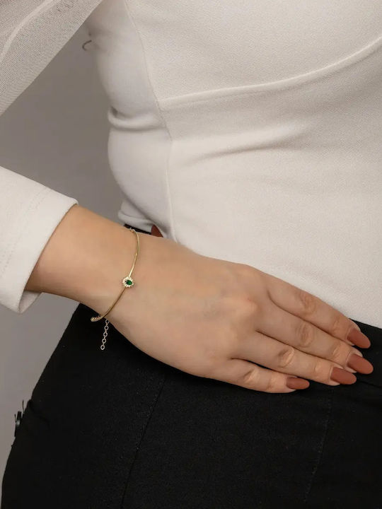 Women's Bracelet Handcuffs made of Gold 14K with Zircon