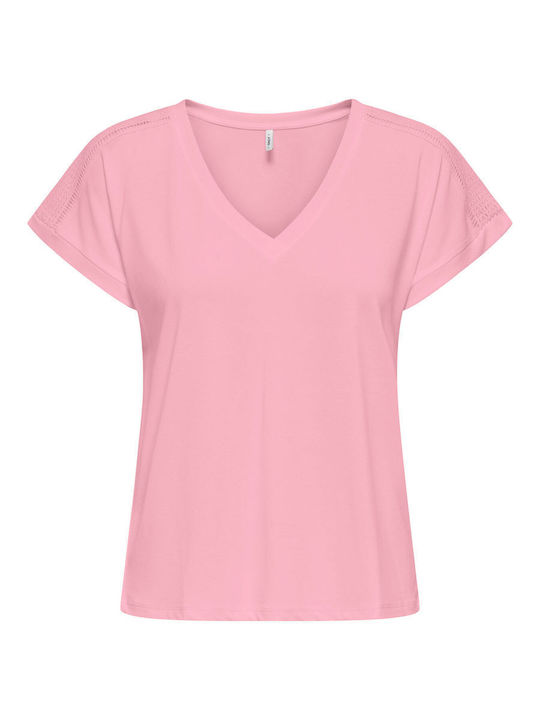 Life Women's Sports Top with V-Neck Pink