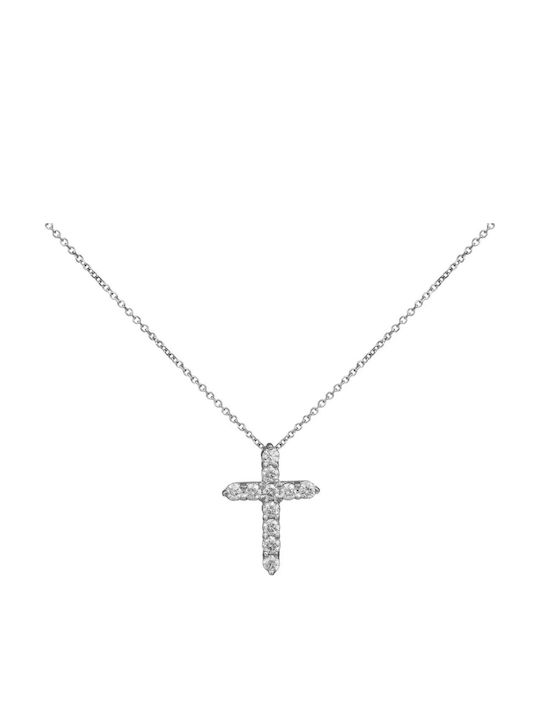 Weißgold Kreuz 18K