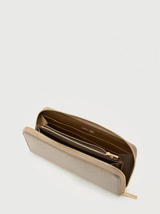 Calvin Klein Large Leather Women's Wallet Cards Brown