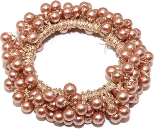 Accesoriu Elastic de Păr cu Perle Roz-Piersică Heather