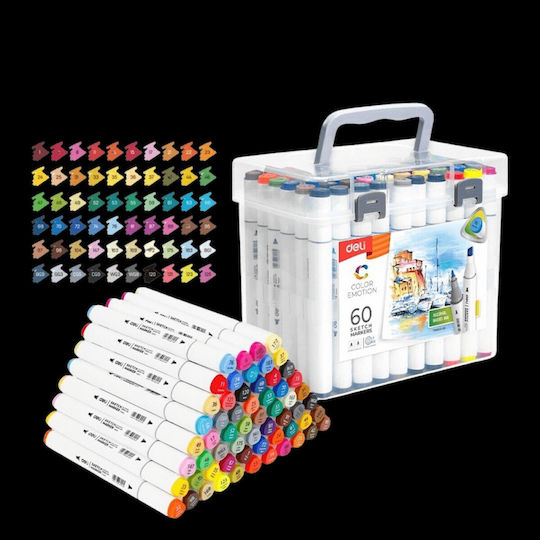 Deli Set 48 Markeri De Desen Cu Alcool