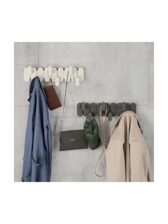 Umbra Plastic Wall Hanger 6 Hooks Beige 64x2.5x18.4cm