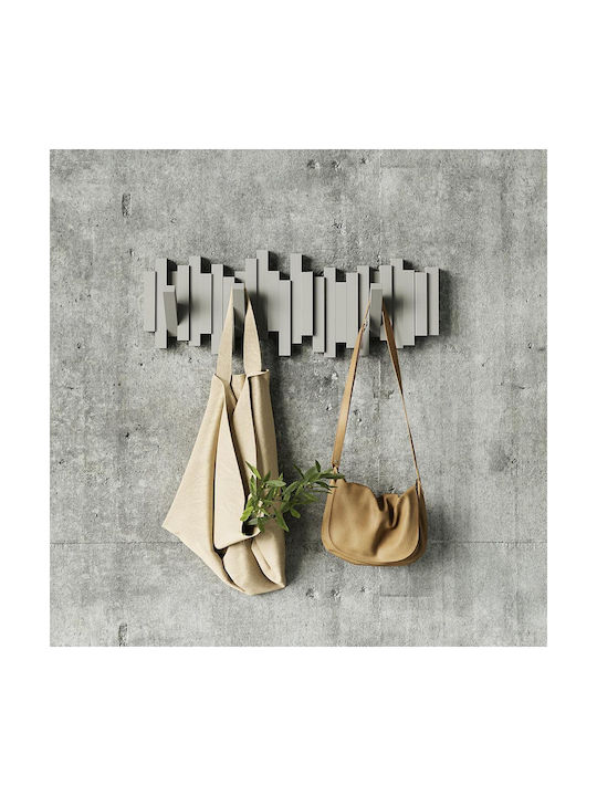 Umbra Κρεμάστρα Τοίχου Sticks Πλαστική 5 Θέσεων Γκρι 49x3x18cm