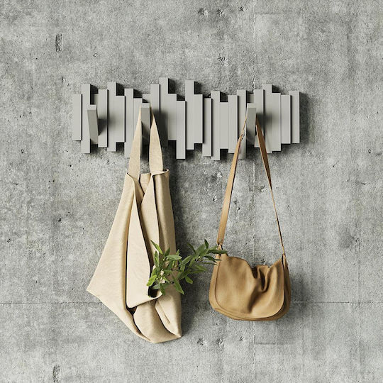 Umbra Wandhalterung Sticks Kunststoff 5 Haken Grau 49x3x18cm