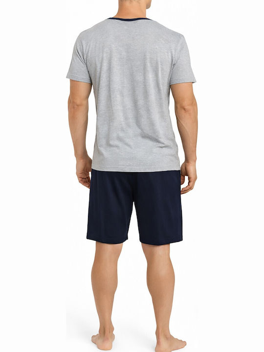Best Touch Men's Summer Pajamas Set Grey-blue