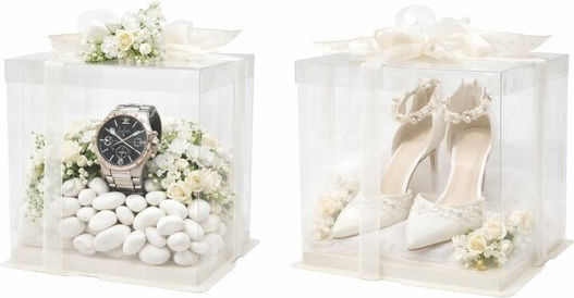 Paper Pack Plastic Box for Gift White 30x34x30cm.