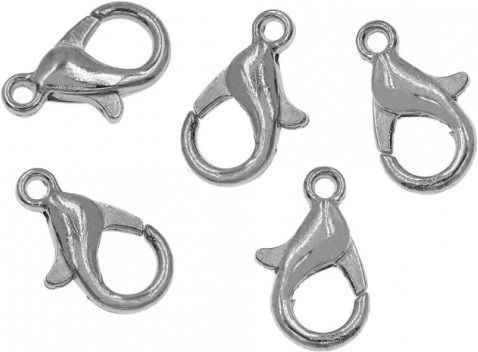 Fermoar Solid Metal Papagal 10 X 18 mm 027 Argintiu Antic
