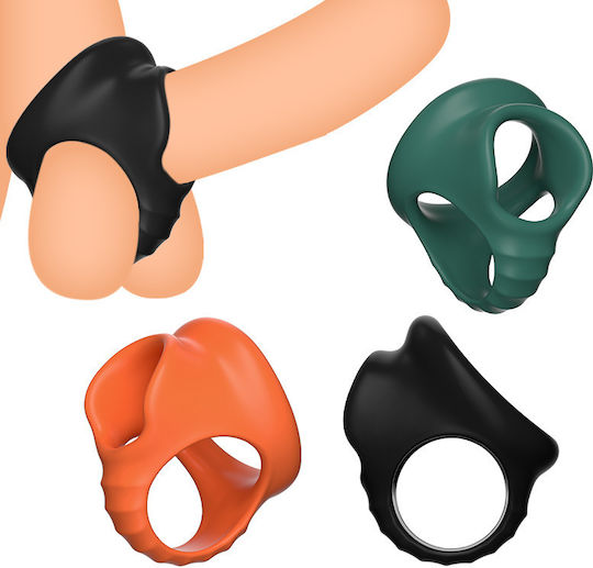 Triple Silicone Cock Ball Ring Black