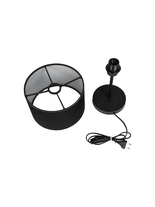 GloboStar String Fabric Table Lamp for Socket E27 with Black Shade and Base