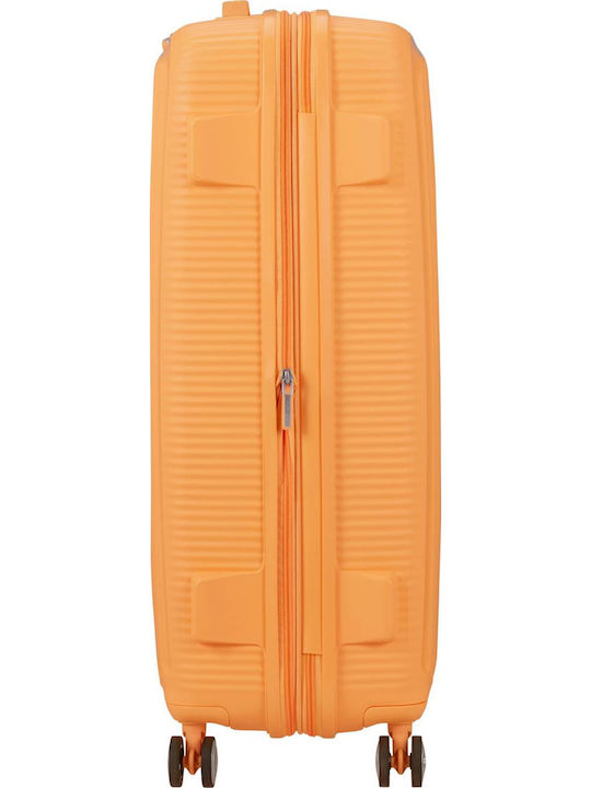 American Tourister Soundbox Μεγάλη Βαλίτσα Ταξιδίου Σκληρή Papaya Pop με 4 Ρόδες Ύψους 77εκ.