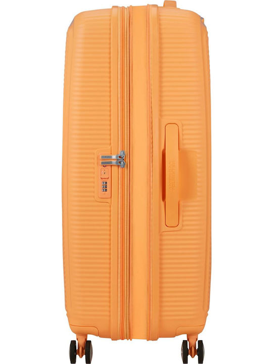 American Tourister Soundbox Μεγάλη Βαλίτσα Ταξιδίου Σκληρή Papaya Pop με 4 Ρόδες Ύψους 77εκ.