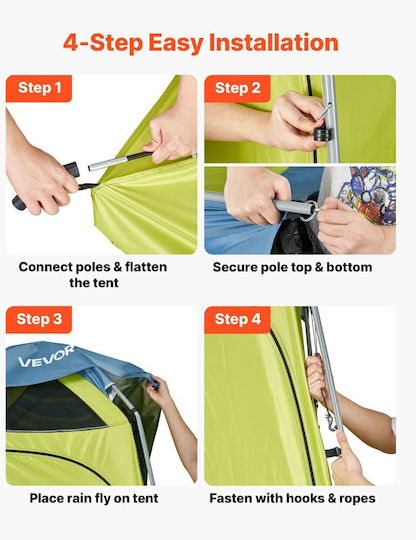 Vevor Camping Toilet Tent Blue 3 Seasons 139.7x139.7x218cm