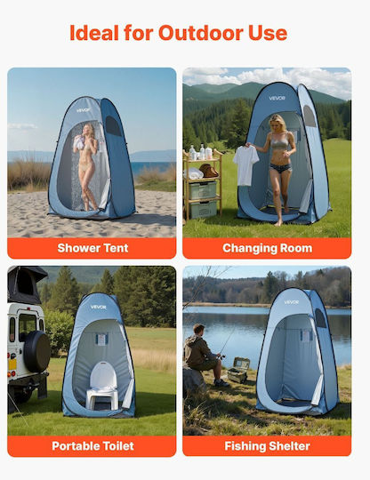 Vevor Σκηνή Camping Pop Up Τουαλέτας Μπλε 119x119x210εκ.