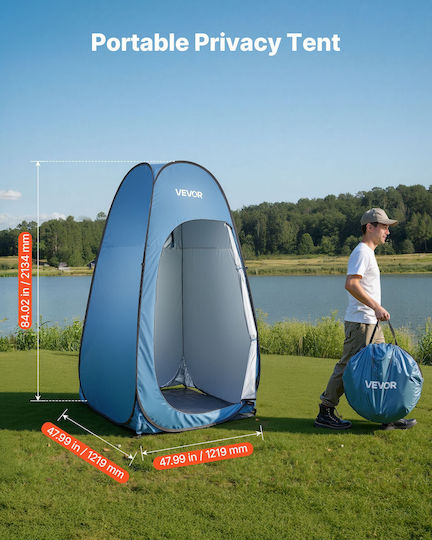 Vevor Σκηνή Camping Pop Up Τουαλέτας Μπλε 3 Εποχών 122x122x213εκ.