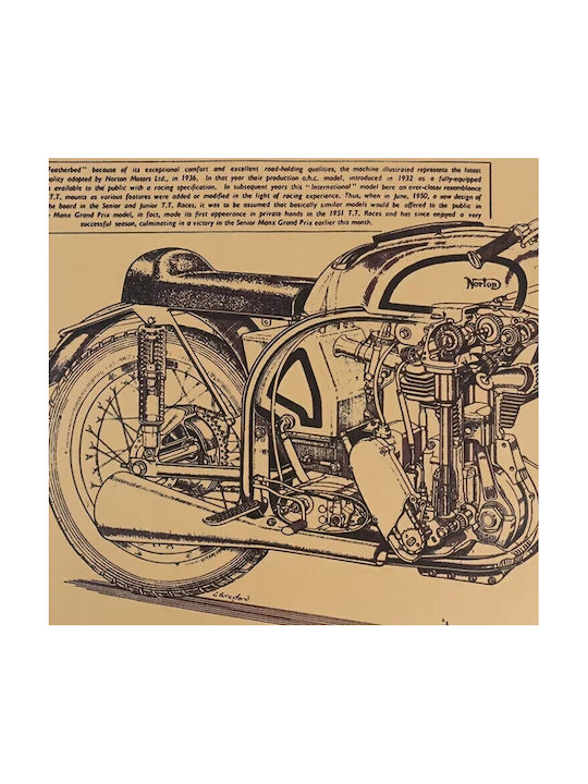 Afiș Vintage Motocicletă 51 × 35 Cm