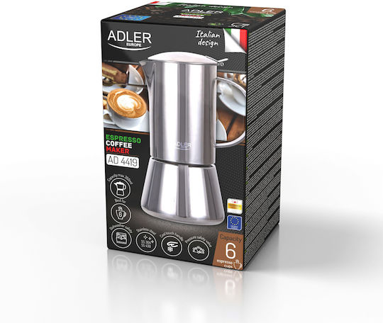 Adler Μπρίκι Espresso Inox Ασημί