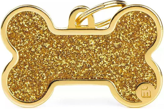 My Family SHINE Dog ID Bone Gold Metal