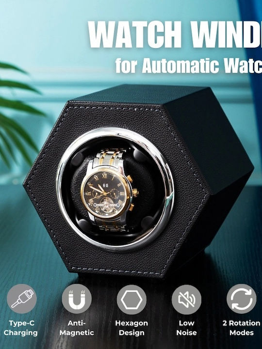 Cutie Automată de Întors Ceasuri Iuni Întorcător Ceas Material Piele Ecologică Neagră