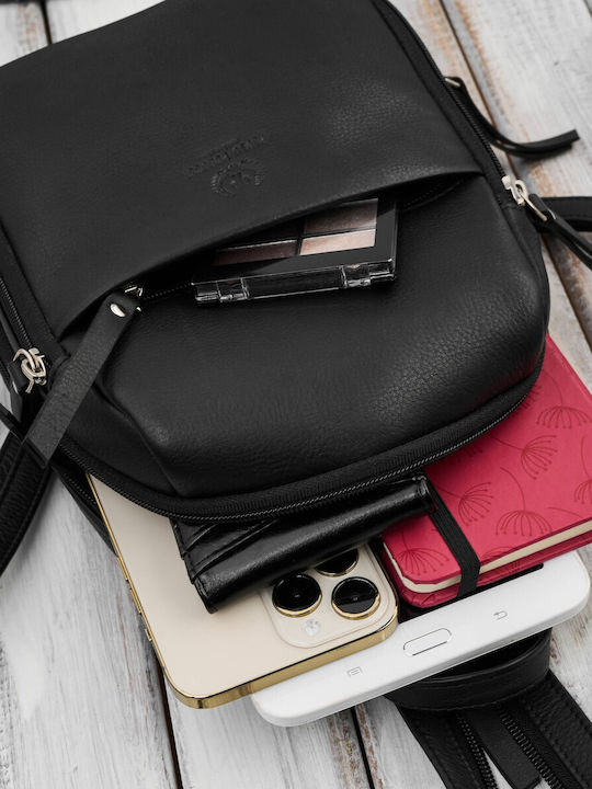 Leather Women's Bag Backpack Black