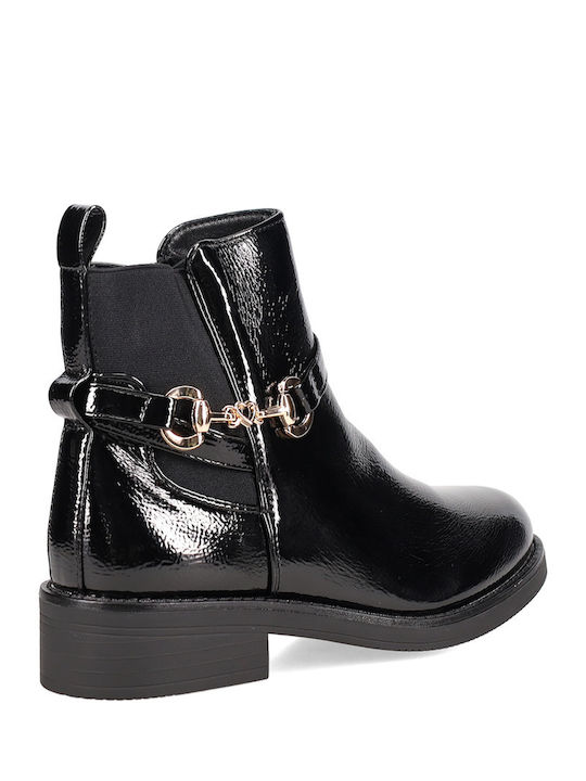 Stiefeletten Damen aus Lackleder Schwarz