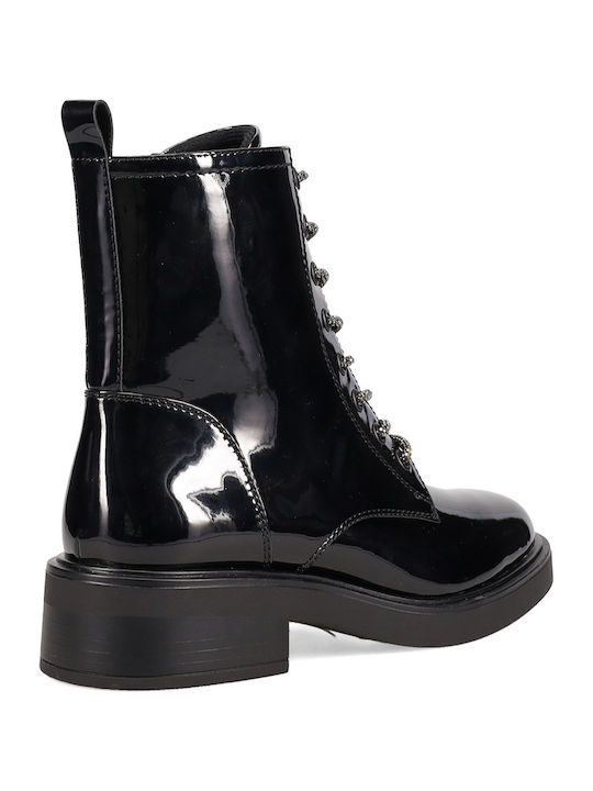 Stiefeletten Damen aus Lackleder Schwarz