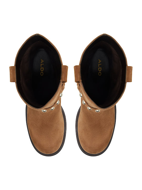 Leder Damen Stiefeletten Tabac Braun