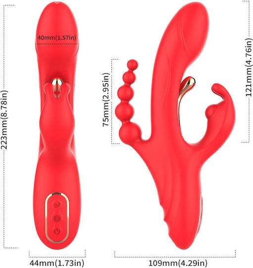 B-Series Joy Δονητής Rabbit 22.3cm Κόκκινος