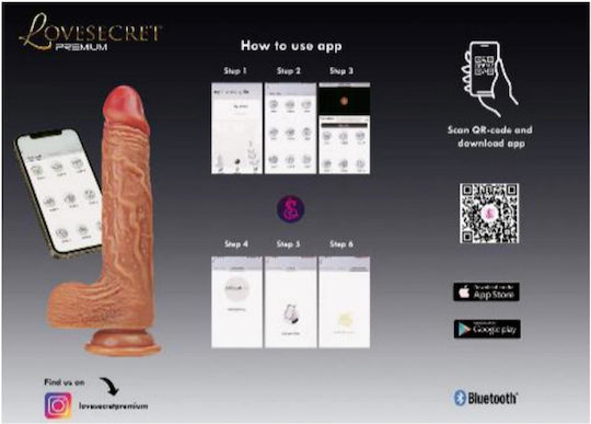 Lovesecret Realistic Vibrator cu Telecomandă 21.5cm Flesh