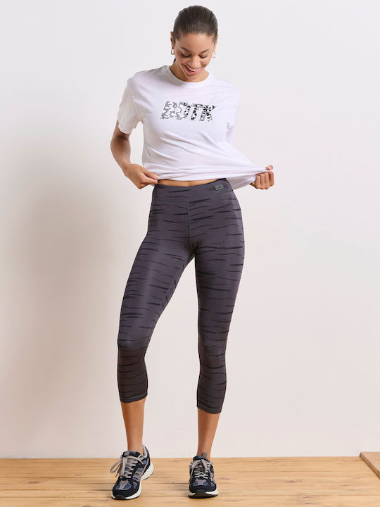 Women's Cropped Training Legging High Waisted Coal