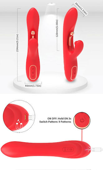 B-Series Joy Δονητής Rabbit 22.4cm Κόκκινος
