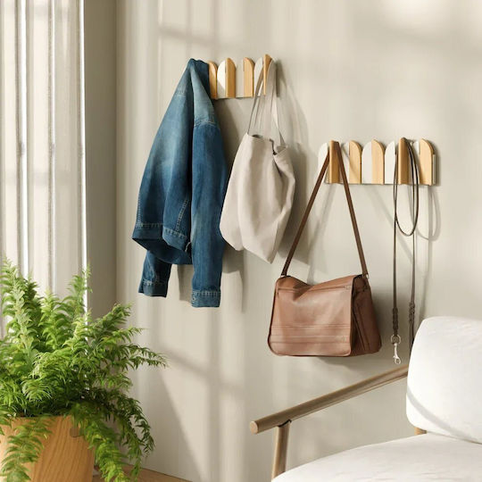 Umbra Metal Wall Hanger With 5 Hooks Beige