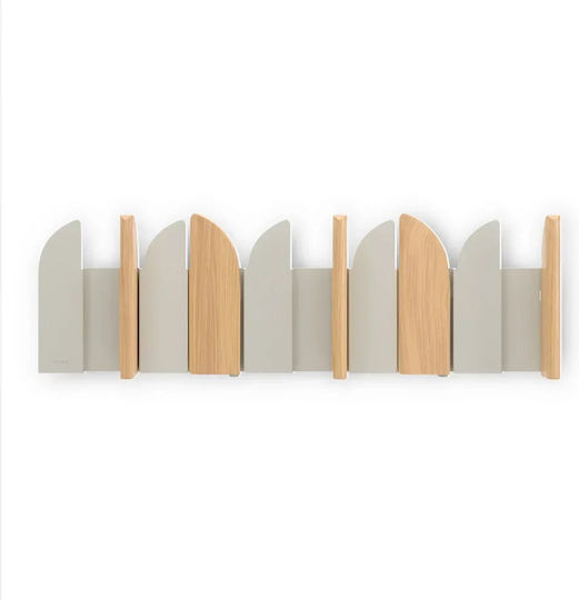 Umbra Metal Wall Hanger With 5 Hooks Beige