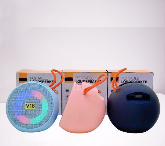 XKT V16 Ηχείο Bluetooth 8W με Ραδιόφωνο Ροζ