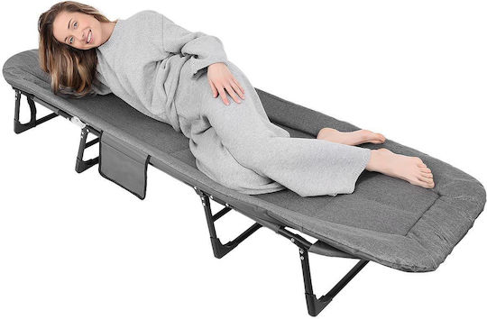 Foldable Guest Bed Without Mattress Single Gray 200x65cm
