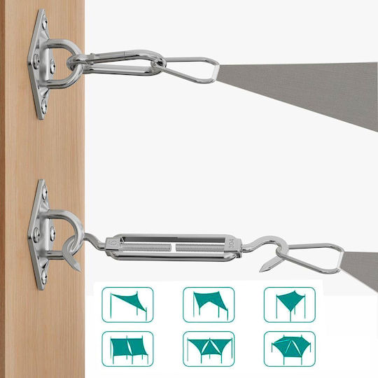 Set of 8 Pieces Inox Shade Net Fixings