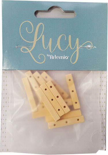 Wooden Beads Lusy By Artemio 3 Holes 5.2x30mm 12 Packages