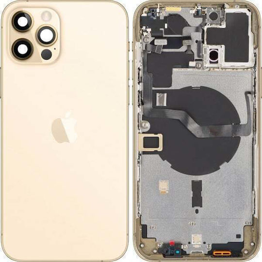 Κάλυμμα Μπαταρίας Apple Iphone 12 Pro Max Μεσαίο Περίβλημα Χρυσό Ανταλλαγής