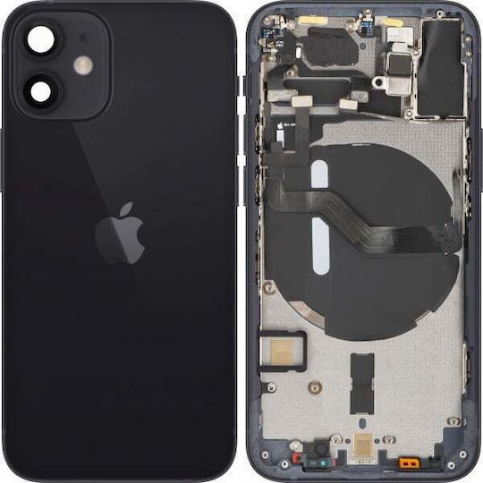 Capac Baterie Apple iPhone 12 Mini Carcasă Mijlocie Negru Piesă de Schimb